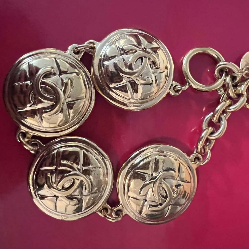 Classic Chanel Quilted Medallion Bracelet with CC